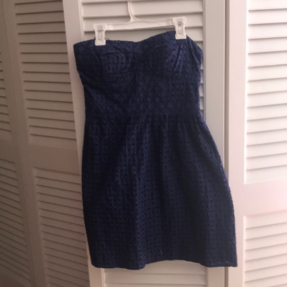 Royal blue strapless American Eagle dress